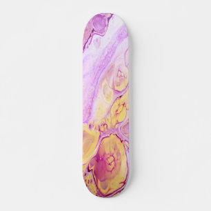 Abstract Acrylic Paint Backdrop with Pink Powder Skateboard