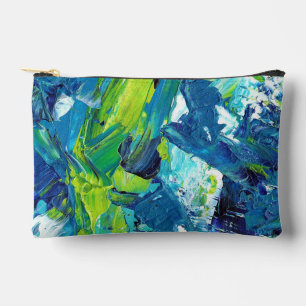 Abstract Acrylic Paint in Blue Accessory Pouch