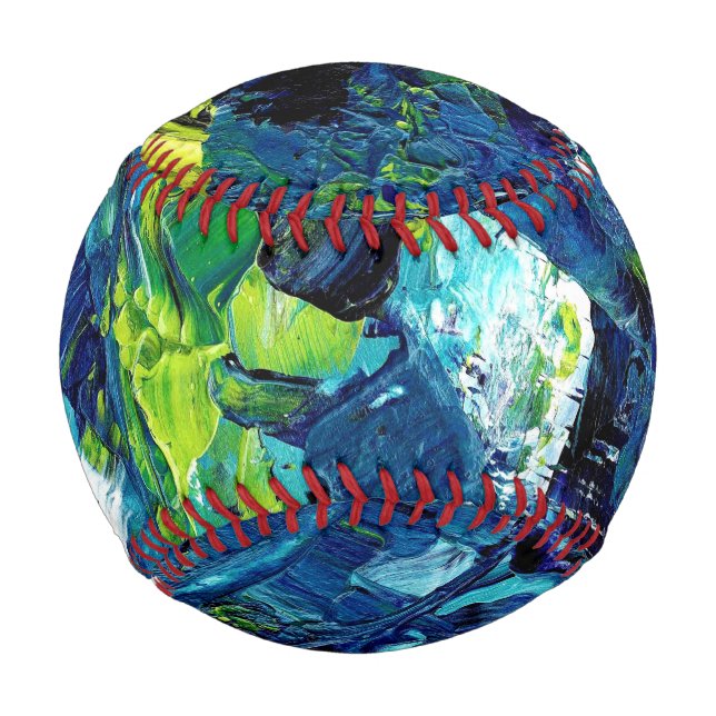 Abstract Acrylic Paint in Blue Baseball (Front)