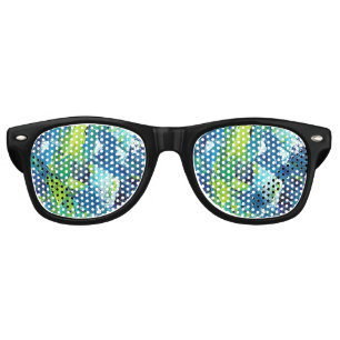 Abstract Acrylic Paint in Blue Retro Sunglasses