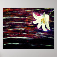Abstract Acrylic Painting with Flower