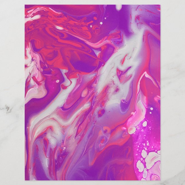 Abstract Acrylic Pour Scrapbook Paper (Front)