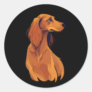 Abstract Afghan Hound Art Classic Round Sticker