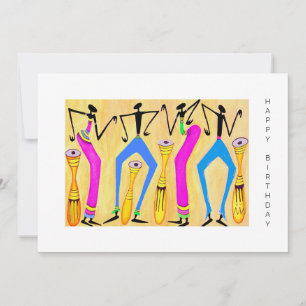 Abstract African Art Awesome Birthday Celebration  Card