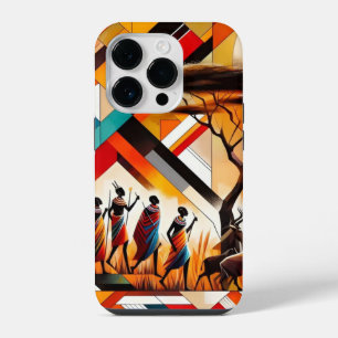 Abstract African Art Masai Geometric iPhone 14 Pro Case