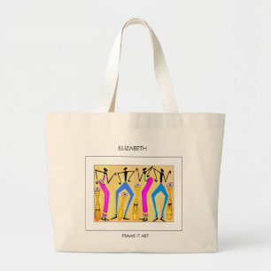 Abstract, African Art, Party Mood Large Tote Bag