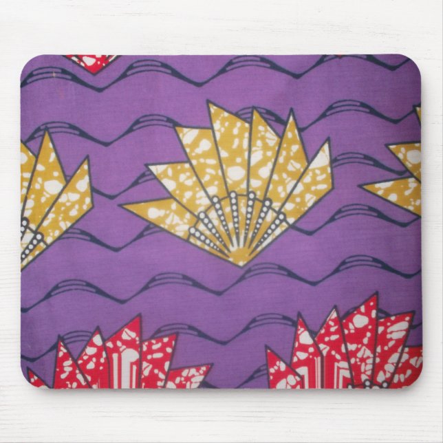 Abstract African Art: Purple Passion Waves Mouse Pad (Front)
