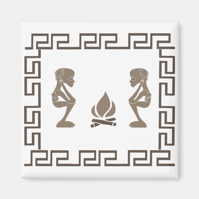 Abstract African primitive tribal scene  Magnet (Front)
