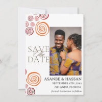 Abstract African Shape Wedding Save the Date Card