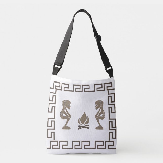 Abstract African tribal art Crossbody Bag (Front)