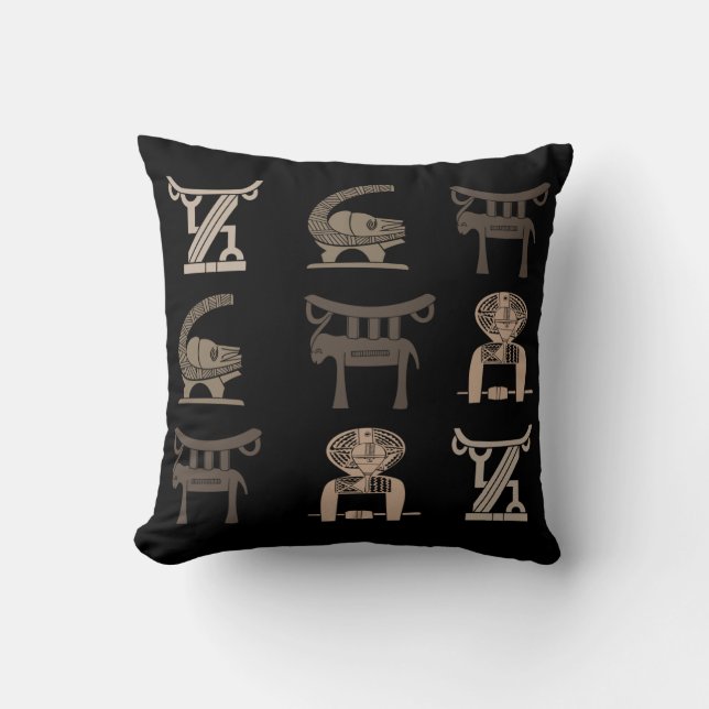 Abstract African tribal art Cushion (Front)