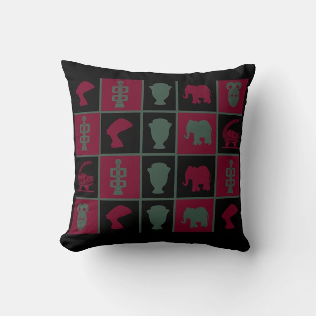 Abstract african tribal art cushion (Front)