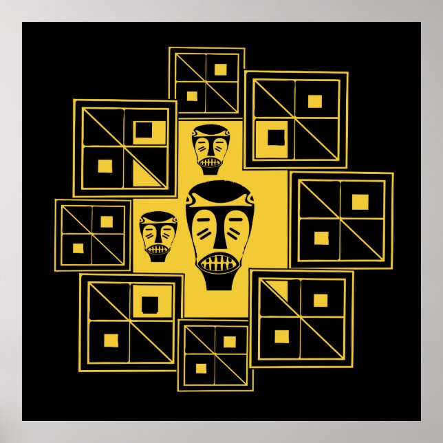 Abstract African tribal art Poster (Front)