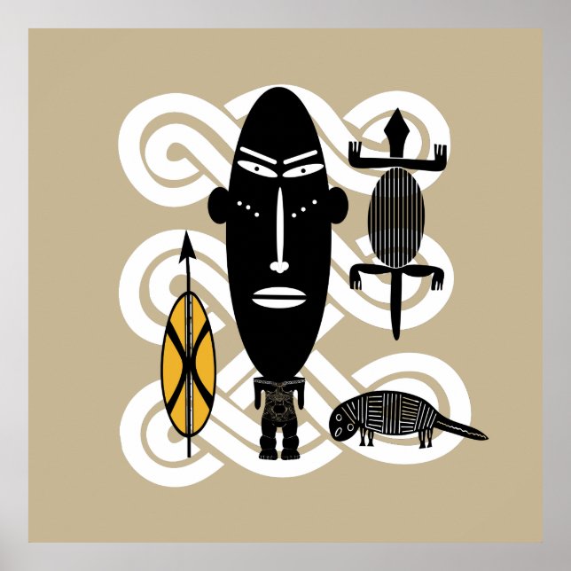 Abstract African tribal art Poster (Front)