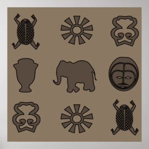 Abstract african tribal art poster