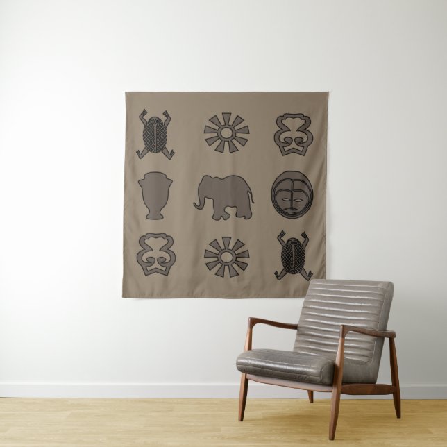 Abstract african tribal art tapestry (In Situ)