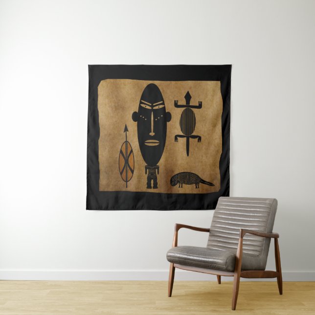 Abstract african tribal art tapestry (In Situ (Horizontal))