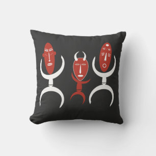 Abstract African tribal dancing art Cushion