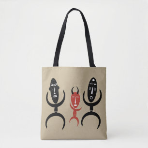 Abstract African tribal dancing scene Tote Bag