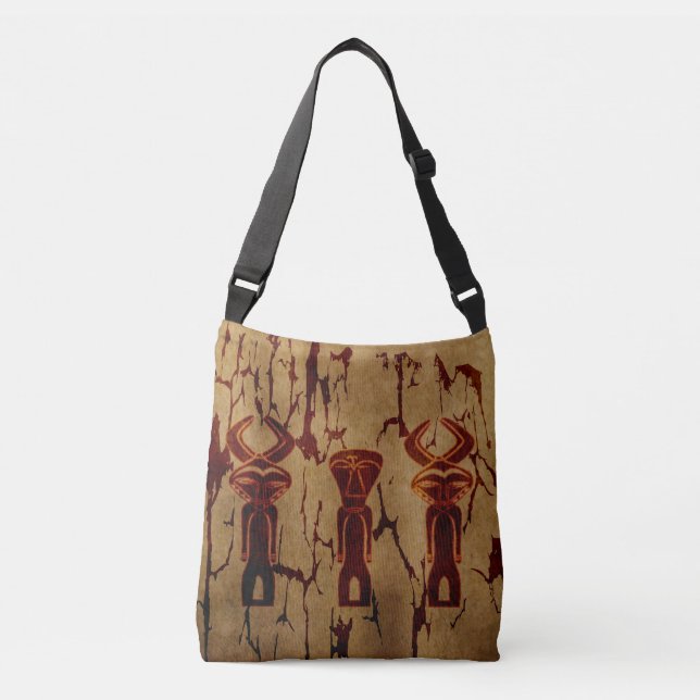 Abstract african tribal drawing crossbody bag (Front)