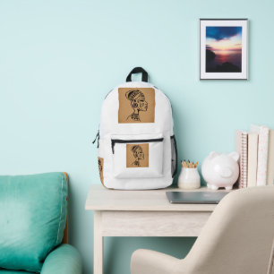 Abstract African Tribal Face Backpack Minimalist