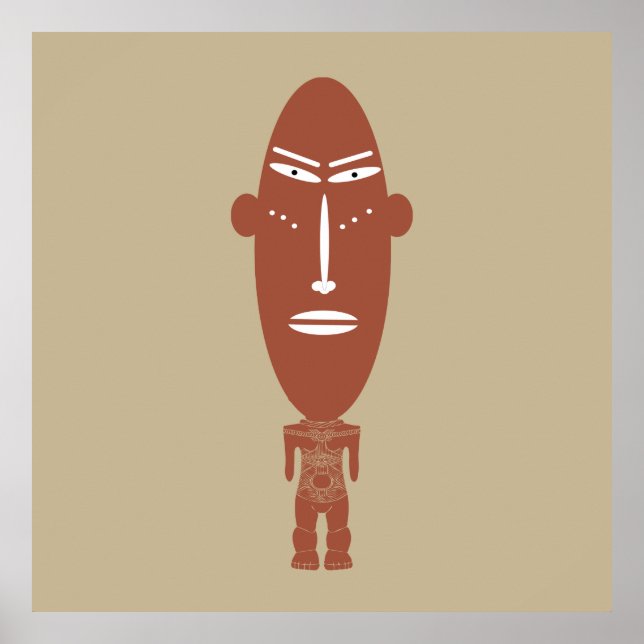 Abstract African tribal indigenous art Poster (Front)