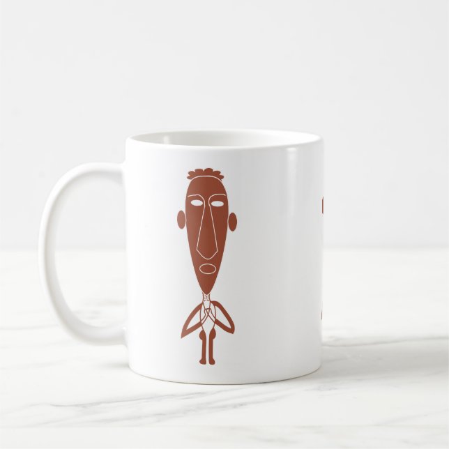 Abstract African tribal modern portrait Coffee Mug (Left)