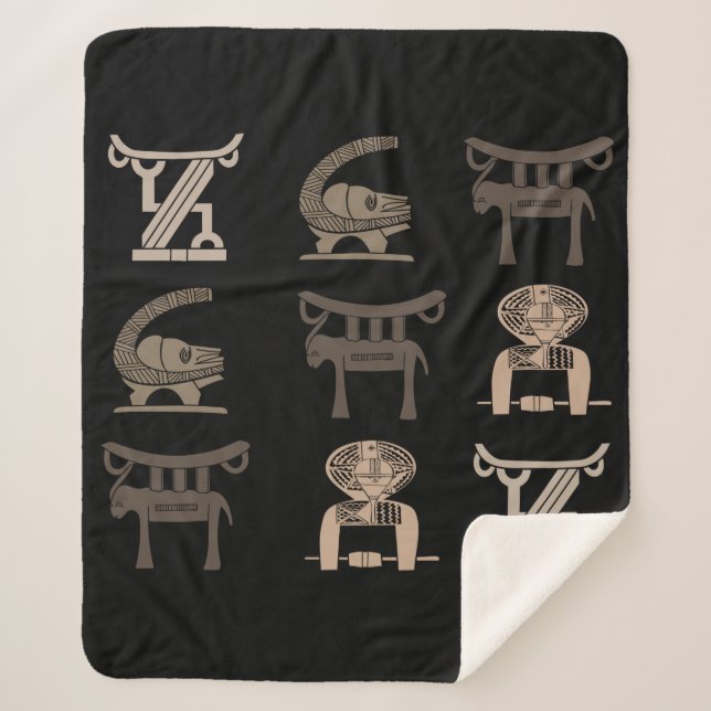 Abstract african tribal ornate art sherpa blanket (Front)