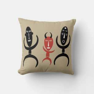 Abstract African tribal ritual dancing Cushion