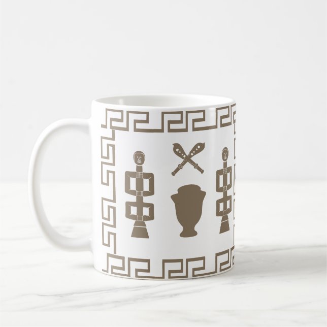 Abstract African tribal ritual scene art Coffee Mug (Left)