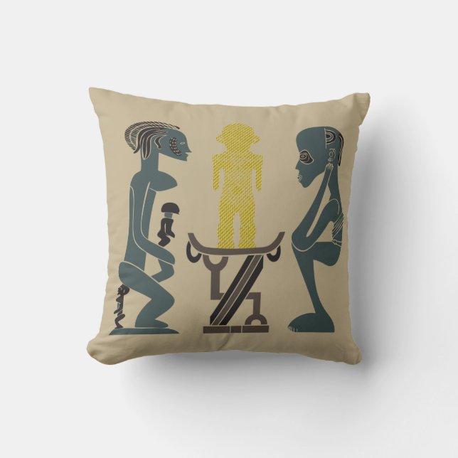 Abstract African tribal ritual scene art Cushion (Front)