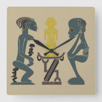 Abstract African tribal ritual scene art