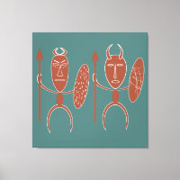 Abstract African tribal warrior art