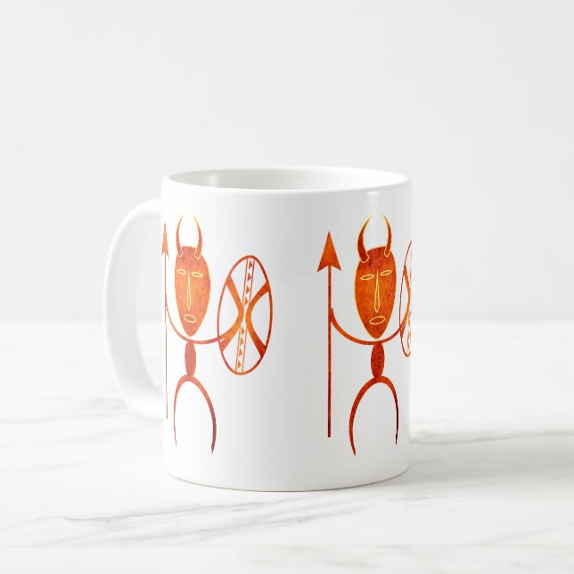 Abstract African tribal warrior art Coffee Mug (Front Left)