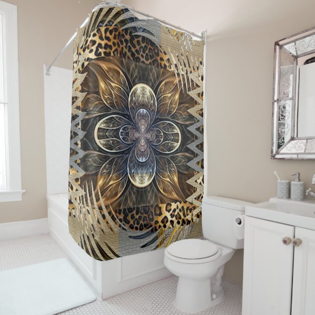 Abstract African Wild Flower  Shower Curtain (In Situ)