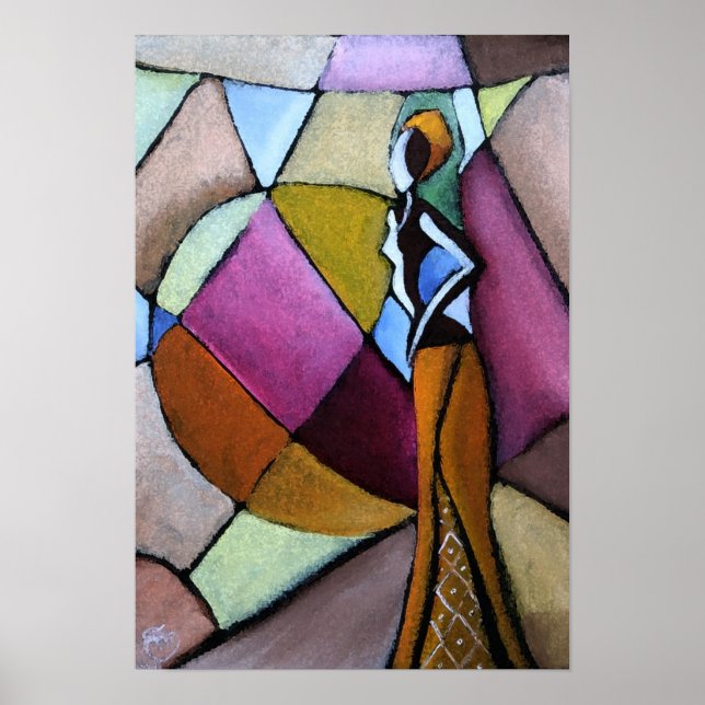 Abstract African Woman Poster (Front)