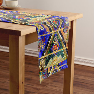 Abstract Afrocentric Symbols Short Table Runner