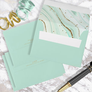 Abstract Agate Wedding Mint ID827 Envelope
