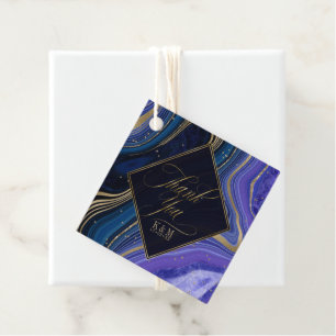 Abstract Agate Wedding Thank You Midnight ID827 Favour Tags