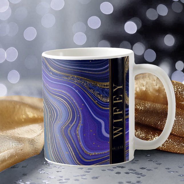 Abstract Agate Wedding Wifey Midnight ID827 Coffee Mug (Creator Uploaded)
