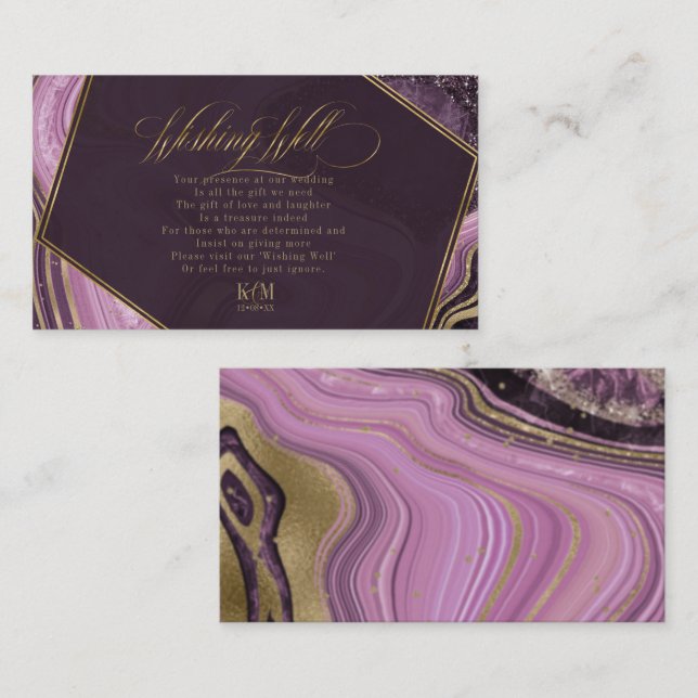 Abstract Agate Wishing Well V2 Mauve ID827 Enclosure Card (Front/Back)