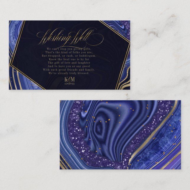 Abstract Agate Wishing Well V3 Midnight ID827 Enclosure Card (Front/Back)