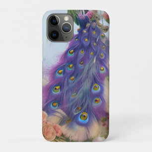 Abstract AI Art Purple Peacock feather tail Case-Mate iPhone Case