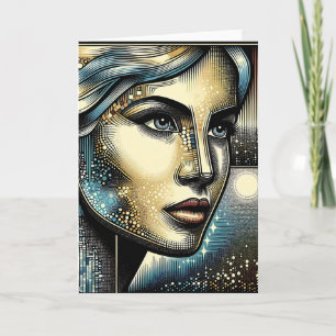 Abstract Ai Art   Women's Face Card