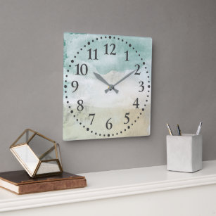 Abstract Airy Watercolor Clock