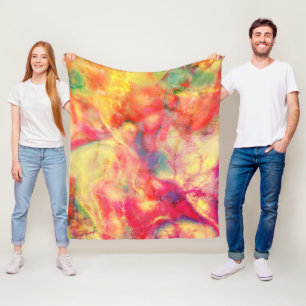 Abstract Alcohol Ink Art Fleece Blanket