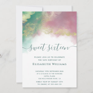 Abstract alcohol ink gold  modern script   invitat invitation