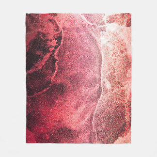 Abstract Alcohol Ink Painting Modern Art Backgroun Fleece Blanket