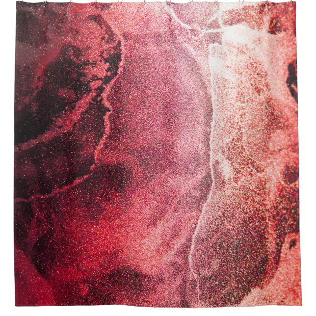 Abstract Alcohol Ink Painting Modern Art Backgroun Shower Curtain (Front)