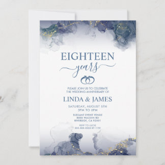 Abstract Alcohol Ink Stain Wedding Anniversary Invitation